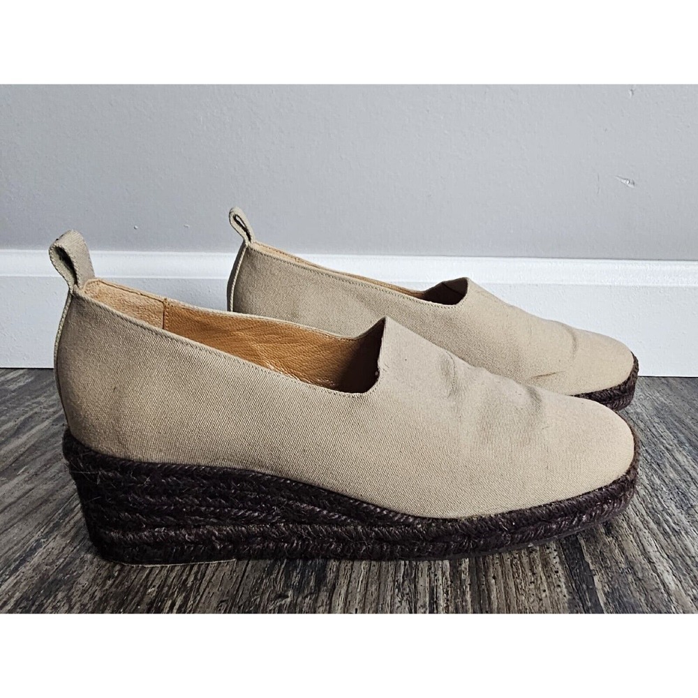 Yves St Laurent Women's Shoes Espadrille Slip on Camel Tan Color Size US 6